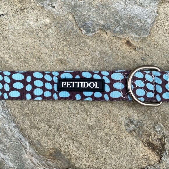NWOT New Pettidol Dog Pet Collar w/Quick Release Buckle Blue/Brown Dot Pattern - Picture 6 of 8